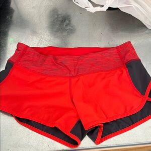 lululemon athletica Red and Black Women's Athletic Shorts